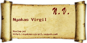 Nyakas Virgil névjegykártya